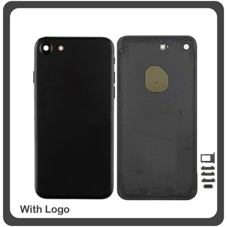 OEM HQ Apple Iphone 7 Back Battery Cover- Housing Καπάκι Μπαταρίας- Σασί + Πλαινά πλήκτρα Side Keys + Θήκη Κάρτας Sim Holder Black
