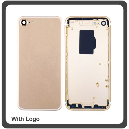 OEM HQ Apple Iphone 7 Back Battery Cover- Housing Καπάκι Μπαταρίας- Σασί + Πλαινά πλήκτρα Side Keys + Θήκη Κάρτας Sim Holder Gold