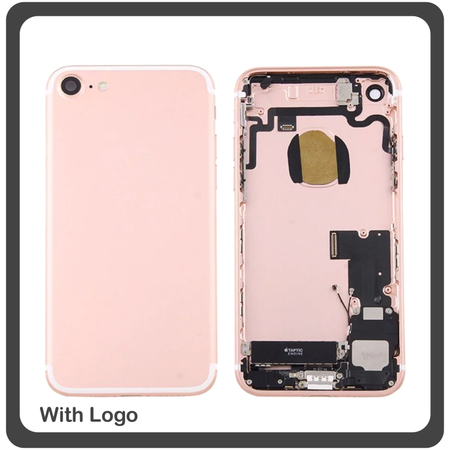 OEM HQ Apple Iphone 7 Back Battery Cover- Housing Καπάκι Μπαταρίας- Σασί + Πλαινά πλήκτρα Side Keys + Θήκη Κάρτας Sim Holder Pink