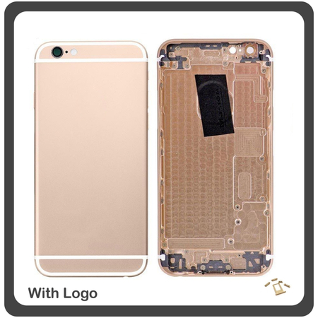 ​OEM HQ Apple Iphone 6s (A1633, A1688, A1691, A1700) Back Battery Cover- Housing Καπάκι Μπαταρίας- Σασί + Πλαινά πλήκτρα Side Keys + Θήκη Κάρτας Sim Holder Gold (Premium A+)