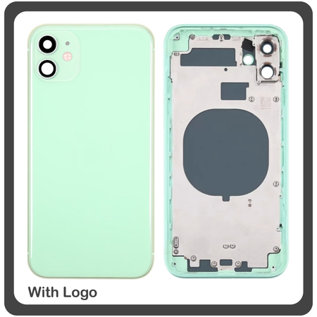 HQ OEM Apple Iphone 11, Iphone11 (A2221, A2111, A2223)​ BACK BATTERY COVER MIDDLE FRAME- HOUSING ΚΑΠΑΚΙ ΜΠΑΤΑΡΙΑΣ- ΣΑΣΙ + ΠΛΑΙΝΑ ΠΛΗΚΤΡΑ SIDE KEYS + ΘΗΚΗ ΚΑΡΤΑΣ SIM HOLDER GREEN (Grade AAA+++)