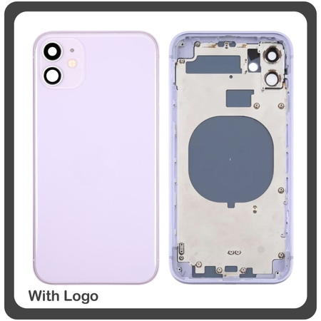 HQ OEM Apple Iphone 11, Iphone11 (A2221, A2111, A2223) BACK BATTERY COVER MIDDLE FRAME- HOUSING ΚΑΠΑΚΙ ΜΠΑΤΑΡΙΑΣ- ΣΑΣΙ + ΠΛΑΙΝΑ ΠΛΗΚΤΡΑ SIDE KEYS + ΘΗΚΗ ΚΑΡΤΑΣ SIM HOLDER PURPLE (Grade AAA++