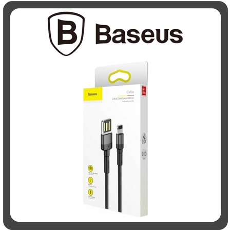 Baseus Cafule Braided USB Double Sided to Lightning 2,4A Cable Gray Γκρι 1m (CALKLF-GG1)