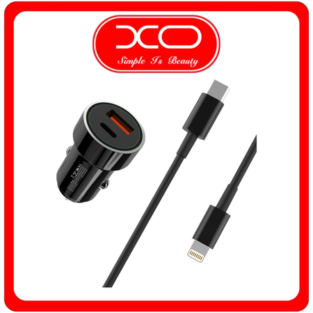 XO Φορτιστής Αυτοκινήτου Μαύρο Συνολικής Έντασης 3 A Με μία Θύρα USB Μαζί με Καλώδιο Lightning TZ11​
