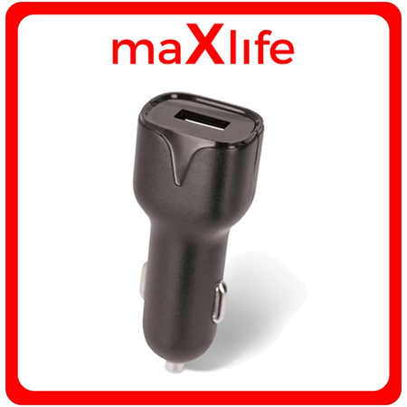 Maxlife Φορτιστής Αυτοκινήτου Μαύρος MXCC-01 Συνολικής Έντασης 2.1A με μία Θύρα USB μαζί με Καλώδιο Type-C