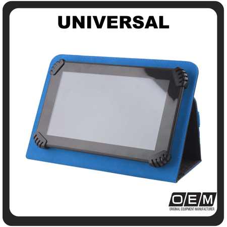 Θήκη Book Universal, Leather Δερματίνη For Tablets 7-8" Flip Cover Black-Blue