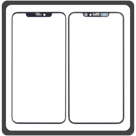 HQ OEM Συμβατό Για Apple iPhone 11 Pro Max (A2218, A2161, A2220, iPhone12.5) Aftermarket Front Glass For Refurbished Μπροστινό Τζαμάκι Για Ανακατασκευή + Frame Πλαίσιο Black Μαύρο (Grade AAA+++)