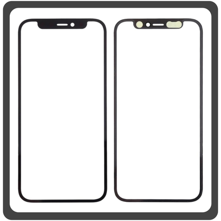 HQ OEM Συμβατό Για Apple iPhone 12 Mini (A2399, A2176, A2398, A2400, A2399, iPhone13,1) Premium Aftermarket Front Glass For Refurbished Μπροστινό Τζαμάκι Για Ανακατασκευή + Frame Πλαίσιο Black Μαύρο (Grade AAA+++)