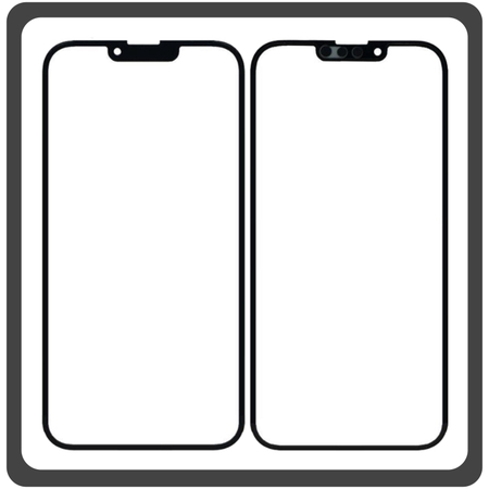 HQ OEM Apple iPhone 13 Pro Max (A2643, A2484, A2641, A2644, A2645) Aftermarket Front Glass For Refurbished Μπροστινό Τζαμάκι Για Ανακατασκευή + Frame Πλαίσιο Black Μαύρο (Grade AAA+++)