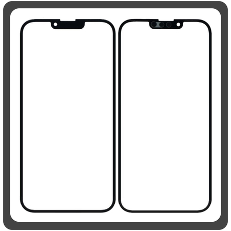 HQ OEM Συμβατό Με Apple iPhone 13 Pro Max (A2643, A2484, A2641, A2644, A2645) Aftermarket Front Glass For Refurbished Μπροστινό Τζαμάκι Για Ανακατασκευή + Frame Πλαίσιο Black Μαύρο (Premium A+​)