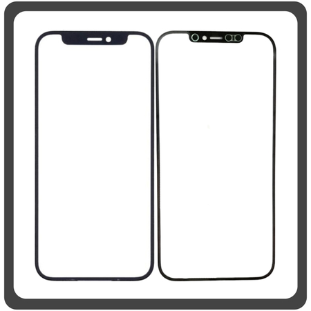 HQ OEM Συμβατό Για Apple iPhone 12 Pro Max, iPhone 12 ProMax (A2411, A2342) Premium Aftermarket ​Front Glass For Refurbished Μπροστινό Τζαμάκι Για Ανακατασκευή + Frame Πλαίσιο Black Μαύρο (Grade AAA+++)