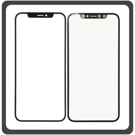 HQ OEM Συμβατό Για Apple iPhone XS, iPhoneXS (A2097, A1920) Premium Aftermarket Front Glass For Refurbished Μπροστινό Τζαμάκι Για Ανακατασκευή + Frame Πλαίσιο Black Μαύρο (Grade AAA+++)