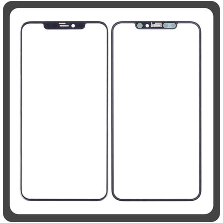 HQ OEM Συμβατό Για Apple iPhone 11 Pro Max, iPhone 11 ProMax (A2218, A2161, A2220, iPhone12.5) Premium Aftermarket Front Glass For Refurbished Μπροστινό Τζαμάκι Για Ανακατασκευή + Frame Πλαίσιο Black Μαύρο (Grade AAA+++)