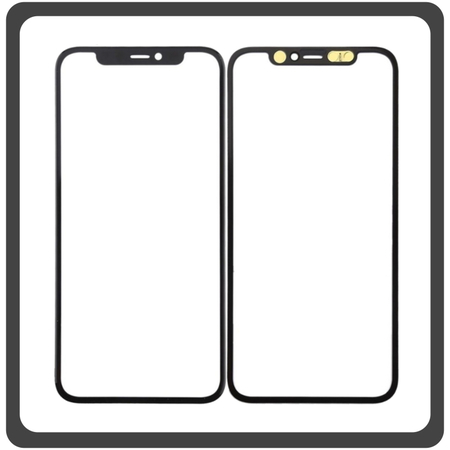 HQ OEM Συμβατό Για Apple iPhone 11 Pro, iPhone 11Pro (A2215, A2160, A2217, iPhone12,3) Aftermarket Front Glass For Refurbished Μπροστινό Τζαμάκι Για Ανακατασκευή + Frame Πλαίσιο Black Μαύρο (Grade AAA+++)