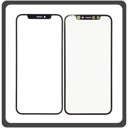 iPhone XR (A2105, A1984) Copy Original Front Glass For Refurbished Μπροστινό Τζαμάκι Για Ανακατασκευή + Frame Πλαίσιο Black Μαύρο (Ref By Apple)