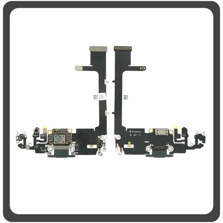 HQ OEM Apple iPhone 11 Pro (A2215, A2160, A2217, iPhone12,3) Charging Dock Connector Lightning Flex With Board Καλωδιοταινία Κονέκτορας Φόρτισης + Microphone Μικρόφωνο Matte Midnight Green Πράσινο (Premium A+)