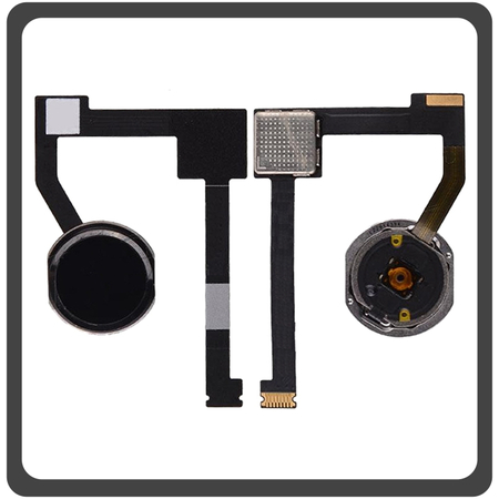 HQ OEM Συμβατό Για Apple iPad Pro 12.9 (2015) (A1584, A1652, iPad6,7, iPad6,8) Home Button Κεντρικό Κουμπί + Flex Cable Space Gray Μαύρο (Grade AAA+++)