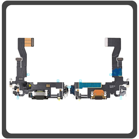 HQ OEM Συμβατό Για Apple iPhone 12 (A2403, A2172) iPhone 12 Pro (A2407, A2341 ) Charging Dock Connector Lightning Flex Καλωδιοταινία Κονέκτορας Φόρτισης + Microphone Μικρόφωνο Graphite Μαύρο (Grade AAA+++)