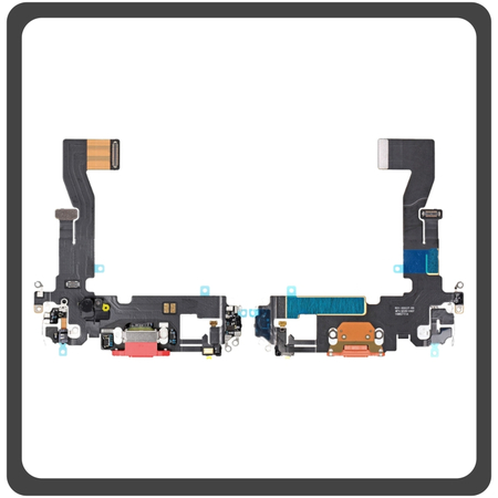 HQ OEM Συμβατό Για Apple iPhone 12 (A2403, A2172) iPhone 12 Pro (A2407, A2341 ) Charging Dock Connector Lightning Flex Καλωδιοταινία Κονέκτορας Φόρτισης + Microphone Μικρόφωνο Red Κόκκινο (Grade AAA+++)