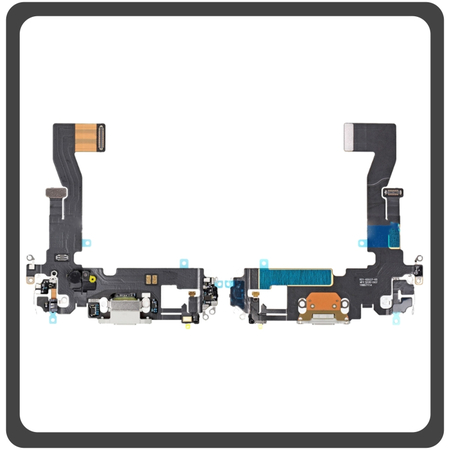 HQ OEM Συμβατό Για Apple iPhone 12 (A2403, A2172) iPhone 12 Pro (A2407, A2341 ) Charging Dock Connector Lightning Flex Καλωδιοταινία Κονέκτορας Φόρτισης + Microphone Μικρόφωνο White Άσπρο (Grade AAA+++)