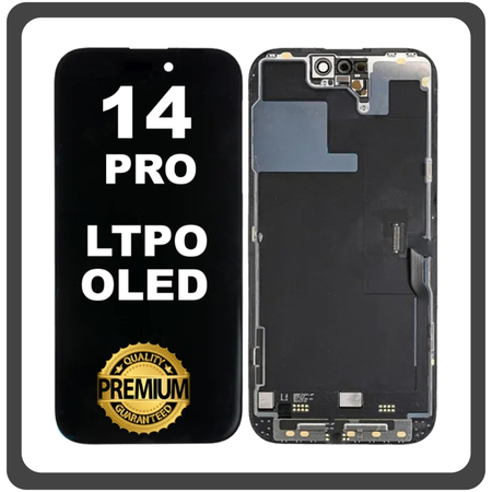 Original Apple iPhone 14 Pro, iPhone 14Pro (A2890, A2650, A2889) LTPO Super Retina XDR OLED LCD Οθόνη Black Μαύρο Pulled