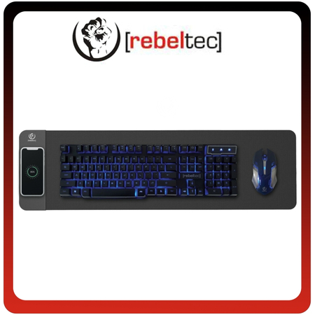 Rebeltec QI 10W Wireless Charger With Mouse Mad W400 High Speed Black Μαύρο 80 x 30 x 0.3 cm