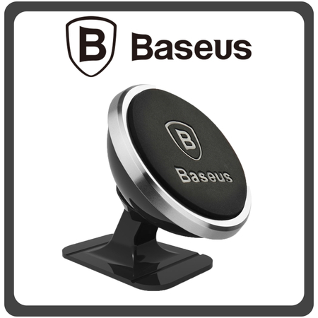 Baseus Βάση Κινητού Αυτοκινήτου 360-Degree Rotation με Μαγνήτη Silver Ασημί