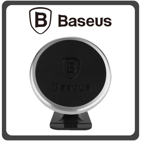 Baseus Βάση Κινητού Αυτοκινήτου 360-Degree Rotation με Μαγνήτη Silver Ασημί