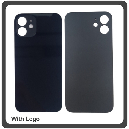 HQ OEM Συμβατό Για iPhone 12, iPhone12 (A2403, A2172, A2402) Aftermarket Rear Back Battery Cover with Camera Big Hole Πίσω Κάλυμμα Πλάτη Καπάκι Μπαταρίας Black Μαύρο (Grade AAA+++)