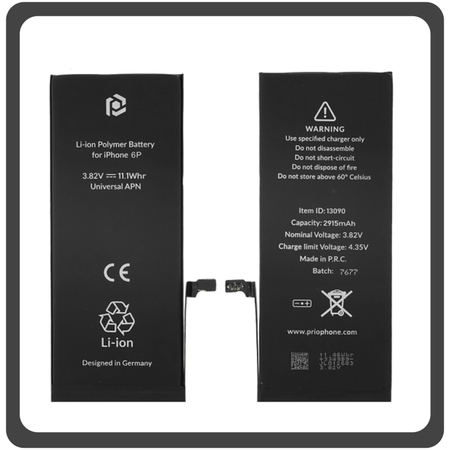 HQ OEM Συμβατό Για Apple iPhone 6+ (A1522, A1524, iPhone7,1) Prio Battery Μπαταρία Li-Poly 2915 mAh Universal APN Blister (Grade AAA+++)