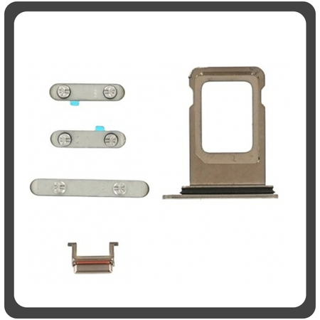HQ OEM Συμβατό Για Apple iPhone XS Max, iPhoneXS Max (A1921, A2101, A2102, A2104, Phone11,6) Set (Sim Tray + Power On/Off + Volume Keys + Silence Button) Gold Χρυσό (Grade AAA+++)
