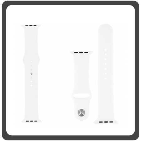 HQ OEM Replacement For Apple Watch 38mm (Series 1,2) Bracelet Strap Λουράκι Ζώνη Σιλικόνης White Άσπρο Bulk
