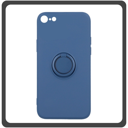 Θήκη Πλάτης - Back Cover, Silicone Σιλικόνη Blue Μπλε Finger Grip For iPhone 7/8/SE 2020/SE 2022