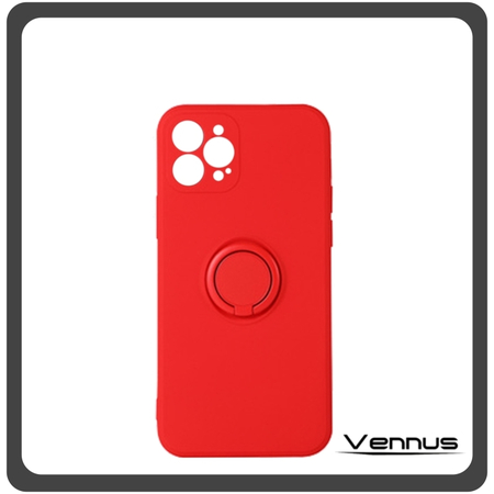 Vennus Θήκη Πλάτης - Back Cover, Silicone Σιλικόνη Ring TPU Red Κόκκινο For iPhone 12 Pro Max