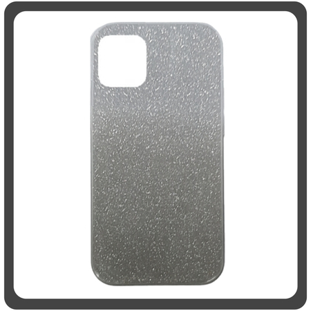 Θήκη Πλάτης - Back Cover, Silicone Σιλικόνη Glitter Silver Ασημί For iPhone 12 Mini