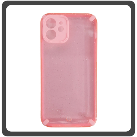 Θήκη Πλάτης - Back Cover, Silicone Σιλικόνη Armor Hybrid TPU Glitter Pink Ροζ For iPhone 12