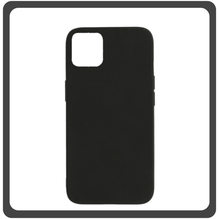 Θήκη Πλάτης - Back Cover, Matte Silicone Σιλικόνη Black Μαύρο For iPhone 12/12 Pro