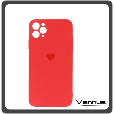 Vennus Θήκη Πλάτης - Back Cover, Silicone Σιλικόνη Heart TPU Red Κόκκινο For iPhone 11 Pro Max