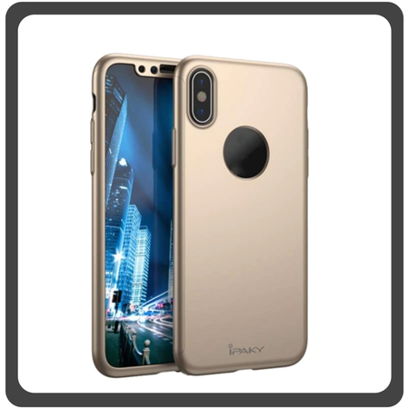 iPaky Θήκη Πλάτης - Back Cover, Silicone Σιλικόνη Gold Χρυσό For iPhone X