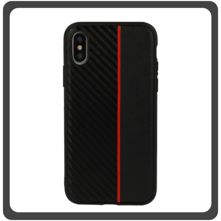 Θήκη Πλάτης - Back Cover, Silicone Σιλικόνη Carbon Hybrid TPU Black Μαύρο For iPhone X/XS​