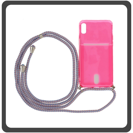 Θήκη Πλάτης - Back Cover, Silicone Σιλικόνη Strap Pink Ροζ For iPhone X/XS