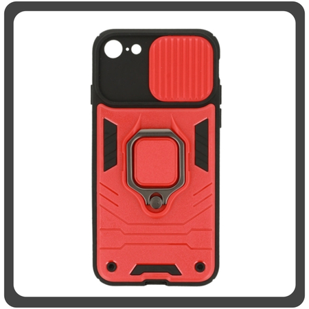 Θήκη Πλάτης - Back Cover, Silicone Σιλικόνη Hybrid TPU Ring Lens Red Κόκκινο For iPhone 7/8/SE 2020