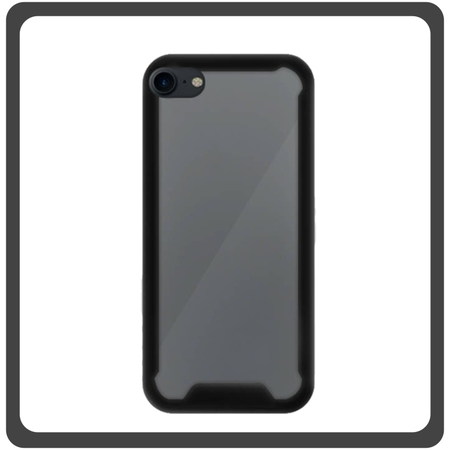 Θήκη Πλάτης - Back Cover, Silicone Σιλικόνη Acrylic Black Μαύρο For iPhone 7/8/SE 2020
