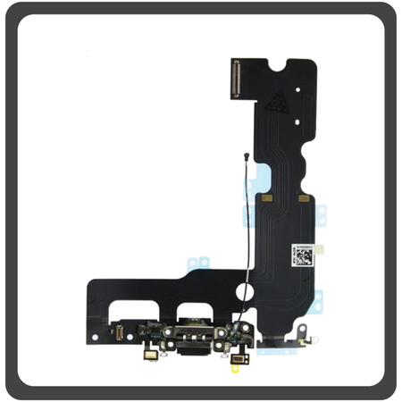 Γνήσια Original Apple iPhone 7+, iPhone 7 Plus (A1661, A1784) Swap Charging Dock Connector Lightning Flex Καλωδιοταινία Κονέκτορας Φόρτισης + Microphone Μικρόφωνο Jet Black Μαύρο