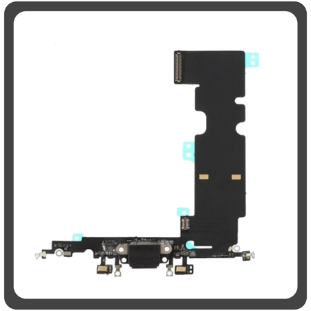 Γνήσια Original Apple iPhone 8, iPhone8 (A1863, A1905), Charging Dock Connector Lightning Flex Καλωδιοταινία Κονέκτορας Φόρτισης + Microphone Μικρόφωνο Space Gray Μαύρο
