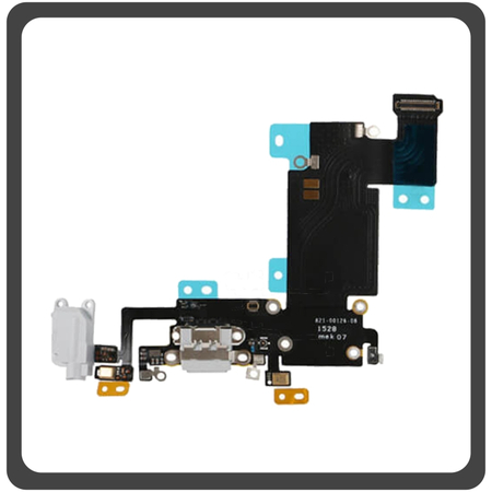 iPhone 6s Plus (A1633, A1688, A1691, A1700, iPhone8,1) USB Lightning Charging Dock Connector Flex Καλωδιοταινία Κονέκτορας Φόρτισης + Microphone Μικρόφωνο Light Gray Μαύρο (Ref By Apple)