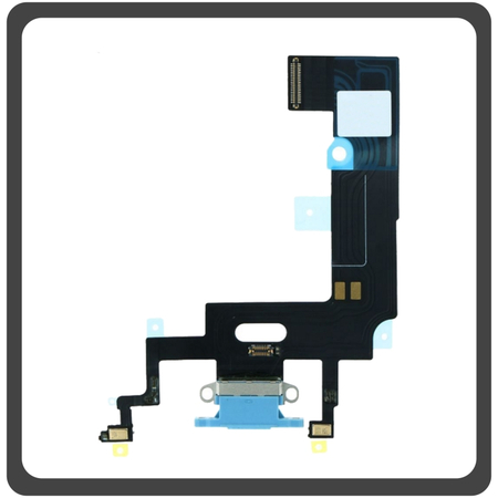 Γνήσια Original Apple iPhone XR (A2105, A1984) Charging Dock Connector Lightning Flex Καλωδιοταινία Κονέκτορας Φόρτισης + Microphone Μικρόφωνο Blue Μπλε