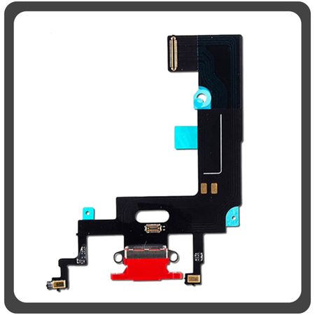 Γνήσια Original Apple iPhone XR (A2105, A1984) Charging Dock Connector Lightning Flex Καλωδιοταινία Κονέκτορας Φόρτισης + Microphone Μικρόφωνο Red Κόκκινο