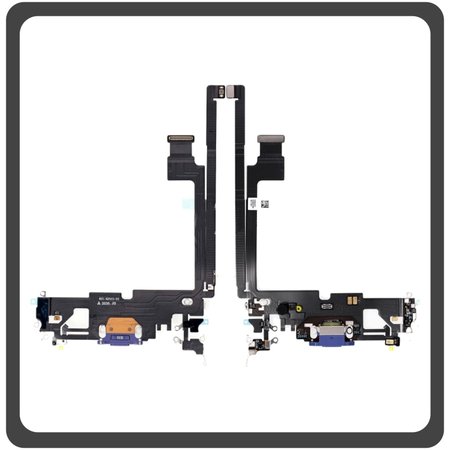 Γνήσια Original Apple iPhone 12 Pro Max, iPhone 12 ProMax (A2411, A2342, A2410) Charging Dock Connector Lightning Flex Καλωδιοταινία Κονέκτορας Φόρτισης + Microphone Μικρόφωνο Pacific Blue Μπλε