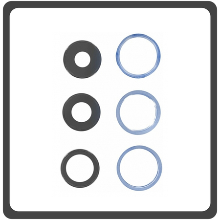 HQ OEM Συμβατό Για Apple iPhone 13 Pro (A2638, A2483) / iPhone 13 Pro Max (A2643, A2484) Main Camera Lens Τζαμάκι Κάμερας + Frame Πλαίσιο Sierra Blue Μπλε (Premium A+)